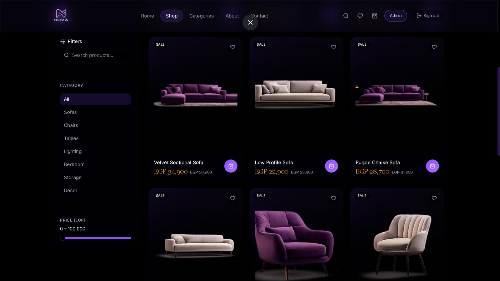 Category & shop pages